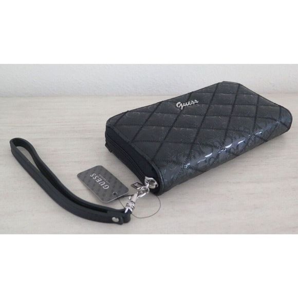 Guess FF713246 Women's Black Signature Amaryllis SLG Wristlet Clutch Zip Wallet - Picture 10 of 11